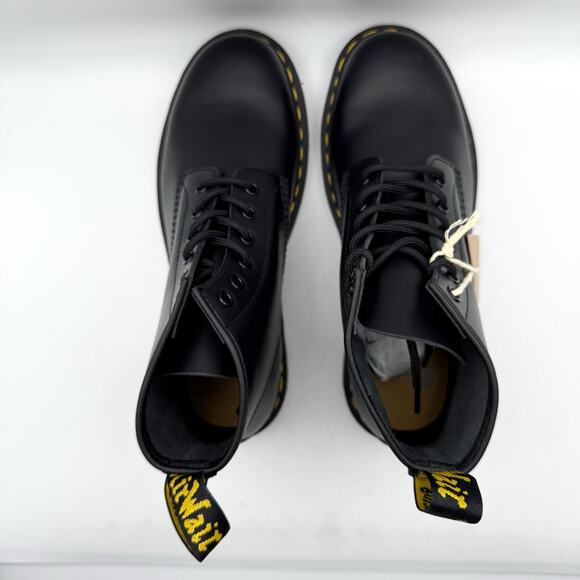 Dr. Martens 101 Yellow Stitch Ankle Boots Womens US 10 EU 42 Black Leather NWOB - Picture 11 of 13